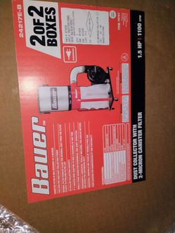 Bauer 1.5 HP Dust Collector with 2-Micron Canister Filter