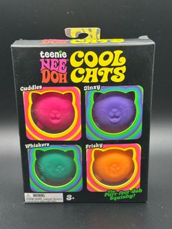 Nee-Doh Teenie Cool Cats 4 Pack Sensory Squishy Fidget Toys-Stress Relief Toy