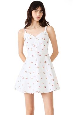 White Floral Mini Sundress with Button Front