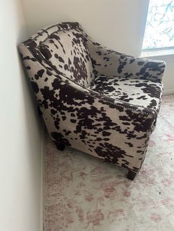 Cow Print Upholstered Accent Chair