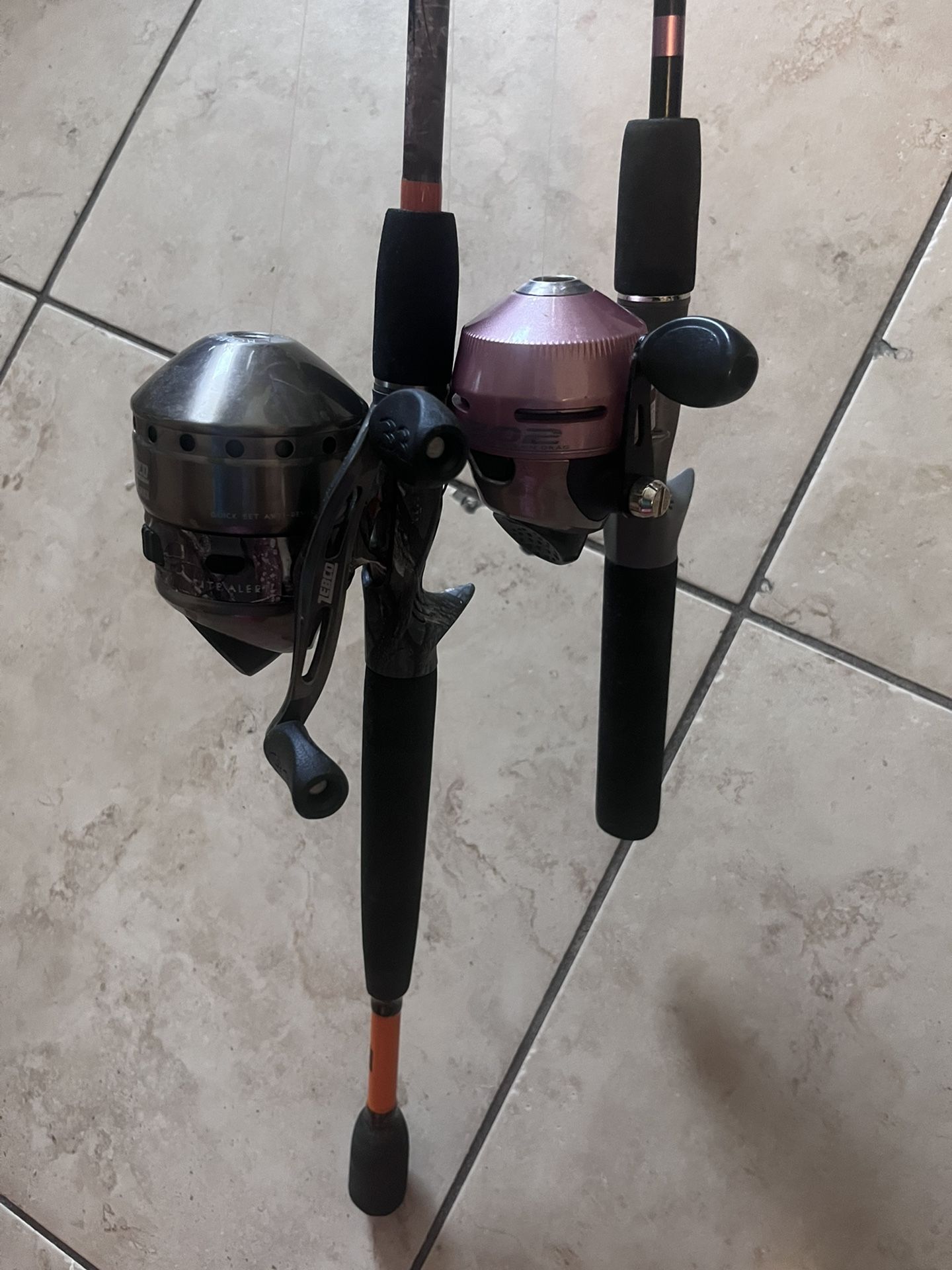 Zebco 33 Camo Rod/Reel Combo (Boys) & Zebco 202 Pink Lady Rod/Reel Combo (Girls)