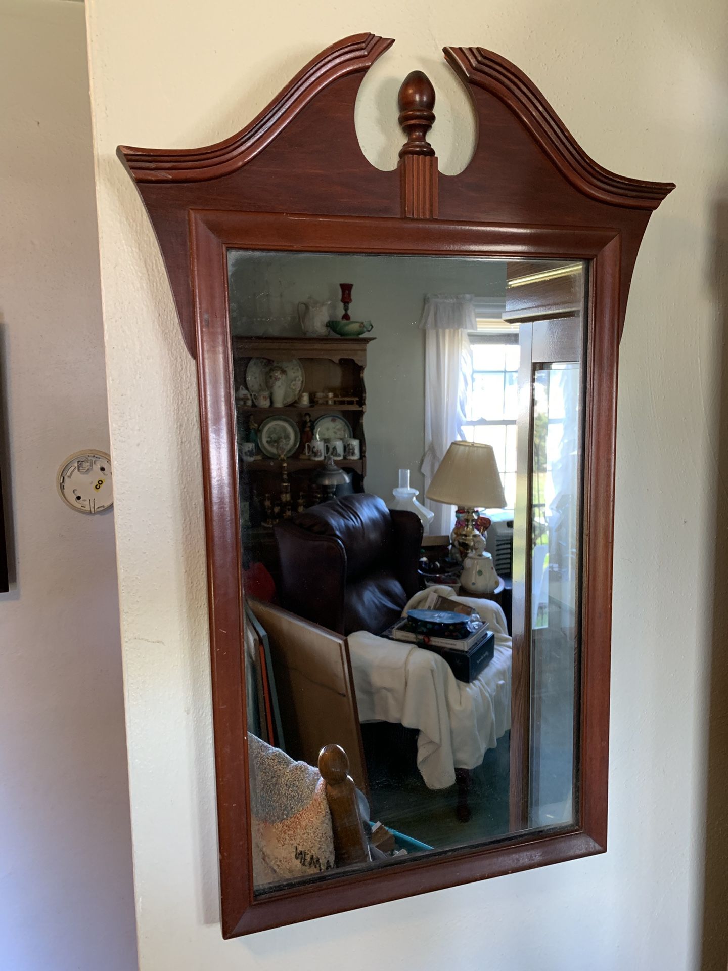 14”x27” antique Cherry wall mirror
