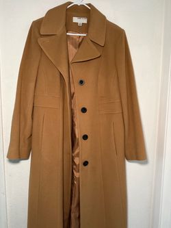 Anne Klein Camel Long Wool Coat Size 14