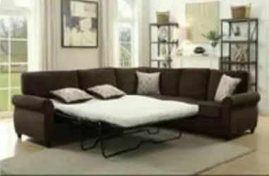 CORNELL CHOCOLATE SLEEPER SECTIONAL Item no.1041CH