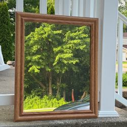 Crystal Art Gallery Mirror with wooden frame (23 3/8” x 19 3/8”)