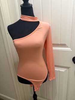Peach One-Shoulder Bodysuit