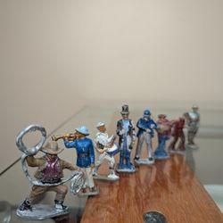  Vintage Hand-Painted Lead Miniature Figures Lot of 8 (1930's - 1950's)