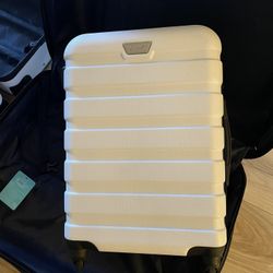 Co Life Triple Stacked Perfect Condition All White Suitcase