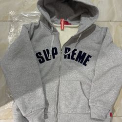 Grey supreme arc thermal lined zip up