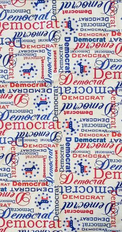 Fabric NEW Political Democrats 2 yards Cotton Democrat Red White Blue