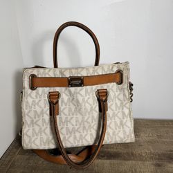Michael Kors Monogram White Brown Handbag