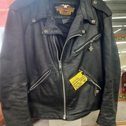 Vintage HARLEY DAVIDSON Biker Jacket, Sz Large