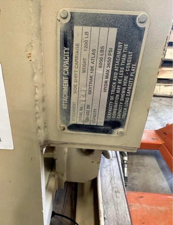 Skytrak 10k Atlas 6000 Lb Side Shift Forklift Carriage .used Items In A Good Workinb Condition