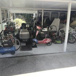  20 Gal central pneumatic Air Compres, Kobalt 7 Gal Compressor $50, and , Electric  Mower $50.