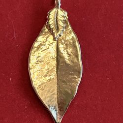 Vintage Maile Leaf Pendant Gold Dipped , Hawaiian. 