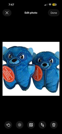 2x set Pet toy Dog toy, Outward Hound ~ Xtreme Seamz  Plush Dog Toy Blue, Medium Toughest Toy, reinforced seams, material & stitching, super dense stu