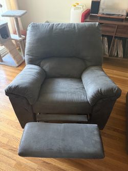 Grey Fabric Recliner Chair