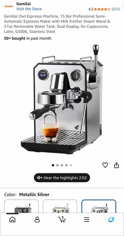 Gemilai Semi-Automatic Espresso Machine G3006