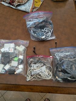 Bulk Lot of USB Charging Cables and Wall Adapters