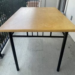 Wooden Dining/ Work Table With Metal Frame