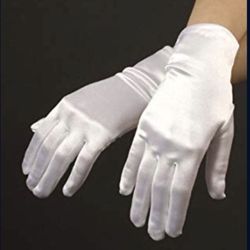 Short Length Satin Gloves Elegant Bridal Shop High Quality White Off White