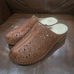 Atalina Cognac Slip On Mule Clogs