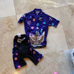 Youth Cycling Outfit Jersey And Shorts Large New