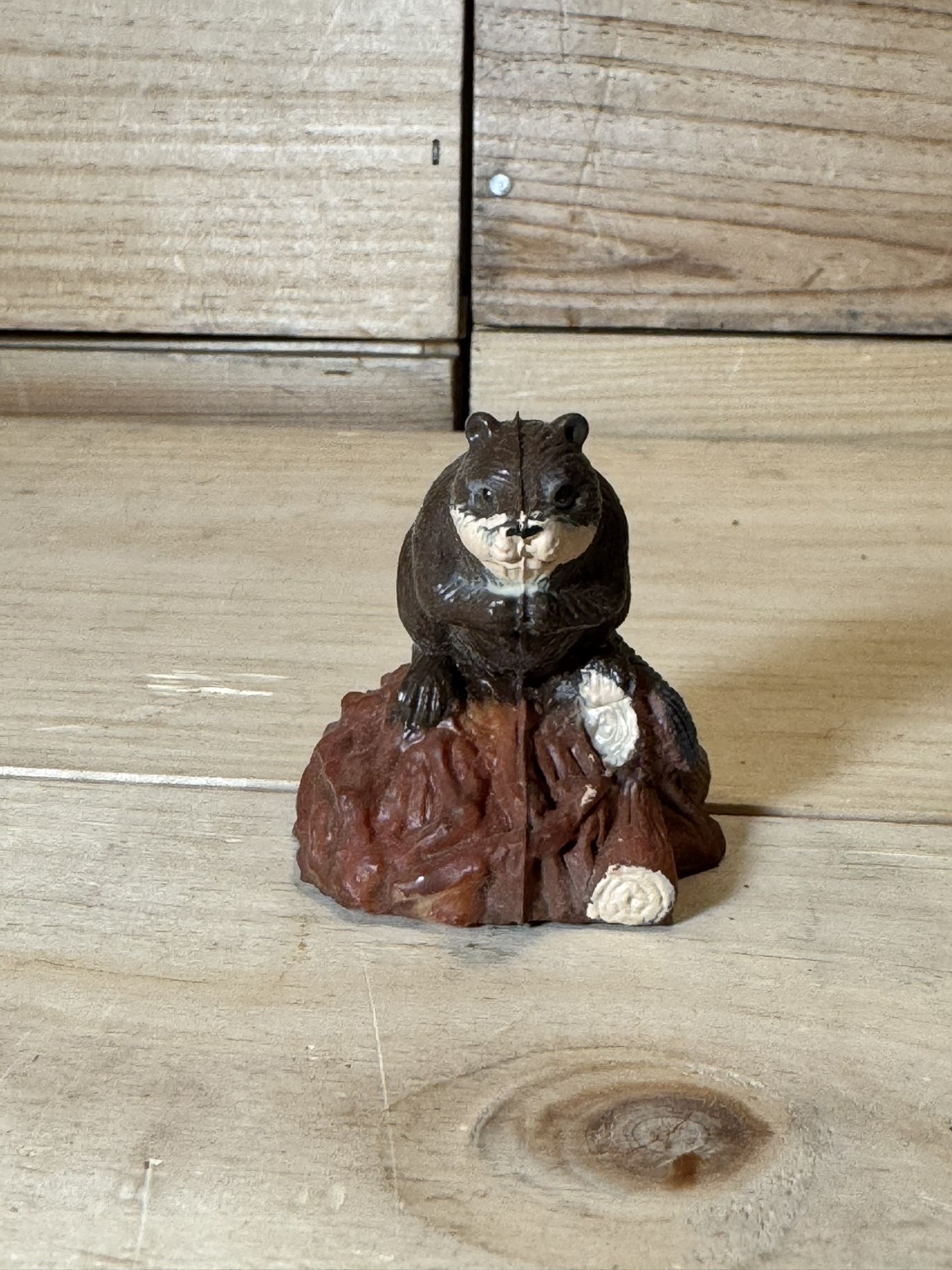 Vintage K&M International Realistic Beaver Animal Figure PVC 1 3/4" Plastic