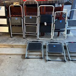 9 kitchen ladders 3 steps $40 each 2 steps $30 each 2 little ones $25. And $20 each thanks 