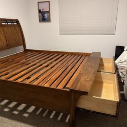 King Bed Frame With Drawers