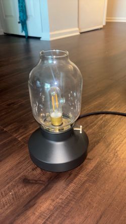 IKEA TÄRNABY Dimmable Table Lamp – Black / Anthracite with Glass Shade