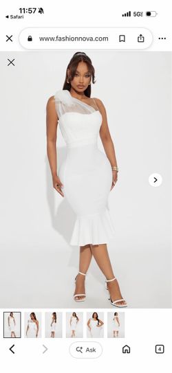 Fashion Nova White Midi Dress