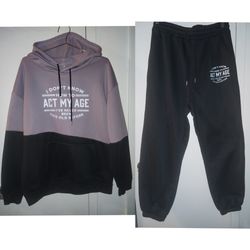 Size XL women's mauve & black sweatsuit