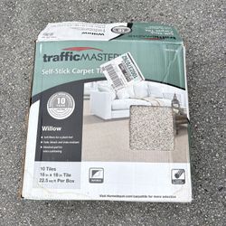 🟩 trafficMASTEP™ Self-Stick Carpet Tiles – 10-Pack, 18”x18” – Plush & Durable