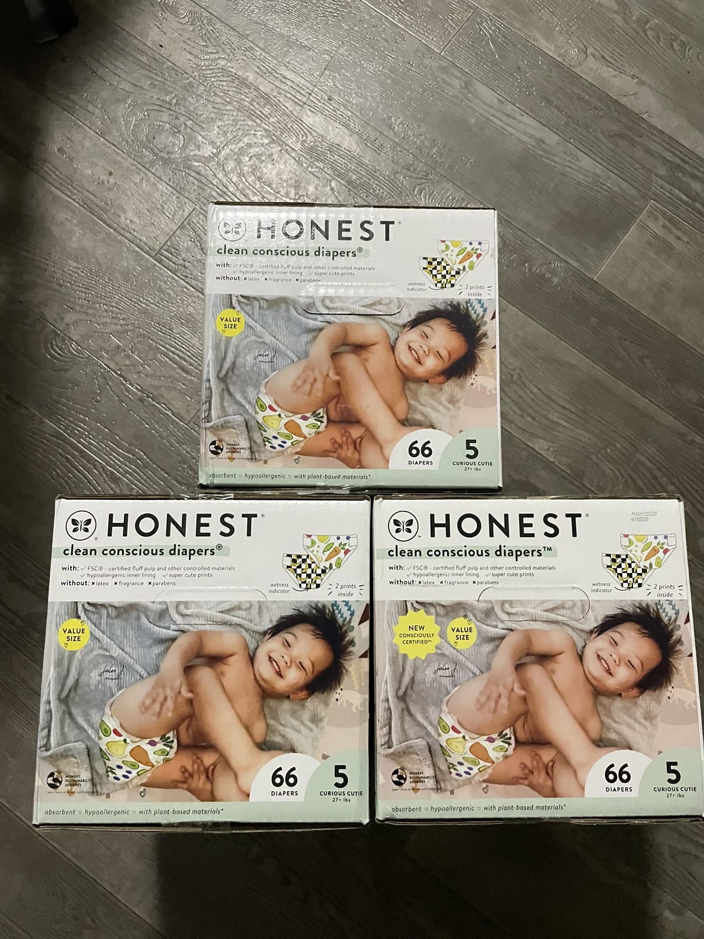 3 x $60. Honest Diapers Size 5 ( 66 Count )