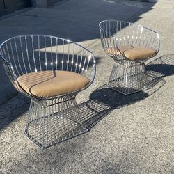 SALE PENDING Gorgeous Vintage MidCentury Modern Chrome Dining Chairs