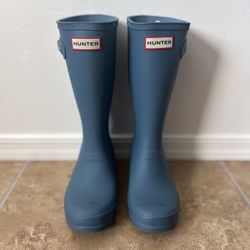Hunter Big Kids Original Rain Boots Size 3B 4G Blue