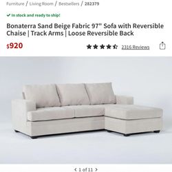 Living Spaces Cream Couch