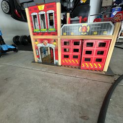 Hape Wooden Fire Station playset 