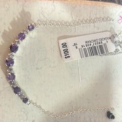 Amethyst Silver Necklace