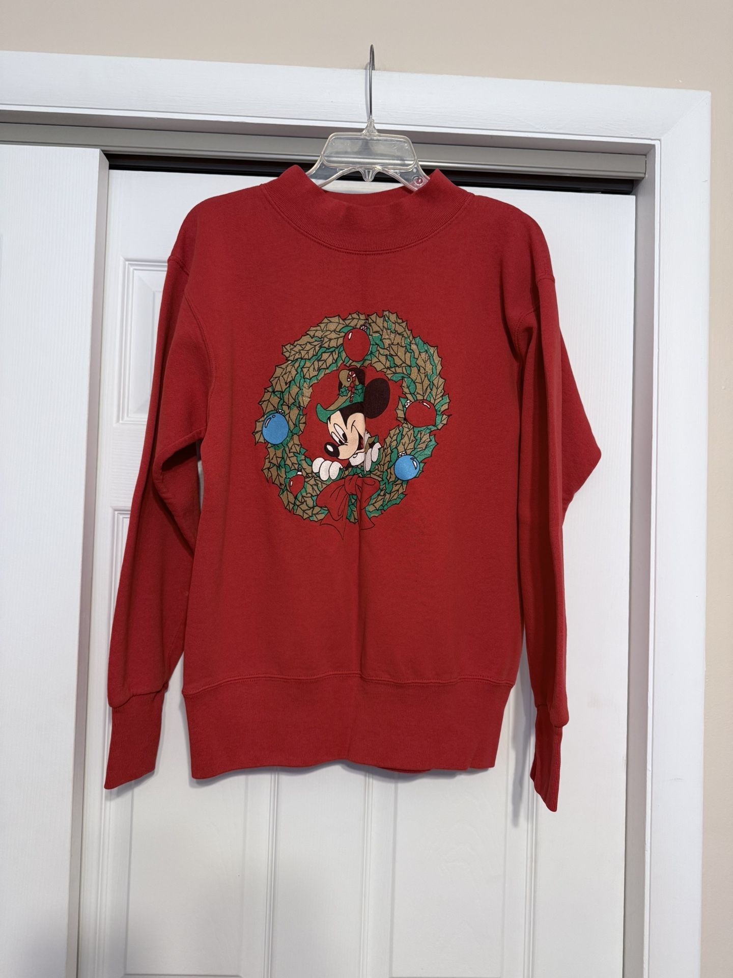 Disney Red Vintage Women’s Mickey Mouse Holiday Sweatshirt - Size Medium