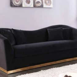 Arabella Velvet Black Sofa

