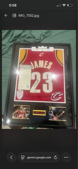 LEBRON JAMES Signed 2003-04 Mitchell & Ness Rookie Era Cavs Jersey – Upper Deck Authenticated (UDA) (Custom Framed)(with Upper Deck Email verification
