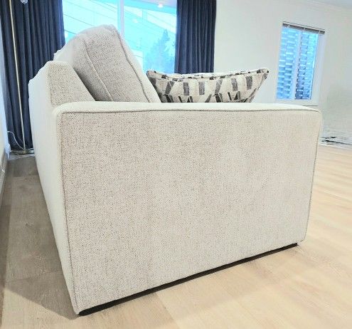 LIVING SPACES: Monterey Beige /Grey Fabric Sectional 107"