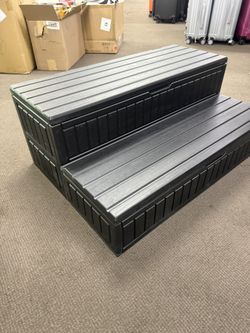 Nihsuao Hot Tub Steps with Storage, 36.6" Long Outdoor Spa Steps, Non-Slip Hot Tub Ladder, Waterproof for Porch/RV/Patio, Black