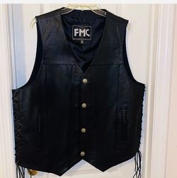 Biker Vest Leather Men’s XXL NEW