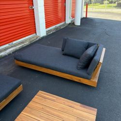 Article Lubek 69.25" Outdoor Low Left Chaise Lounge In Slate Gray