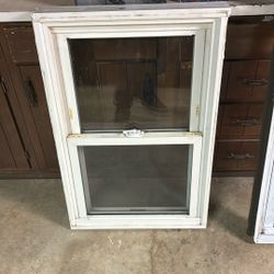 23.5” X 38” And 23” X 53.5” White Vinyl Windows