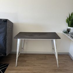 Wood Top, White Legged Table