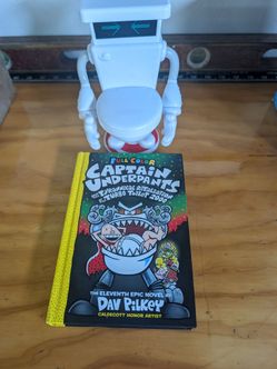 Captain underpants book and toilet